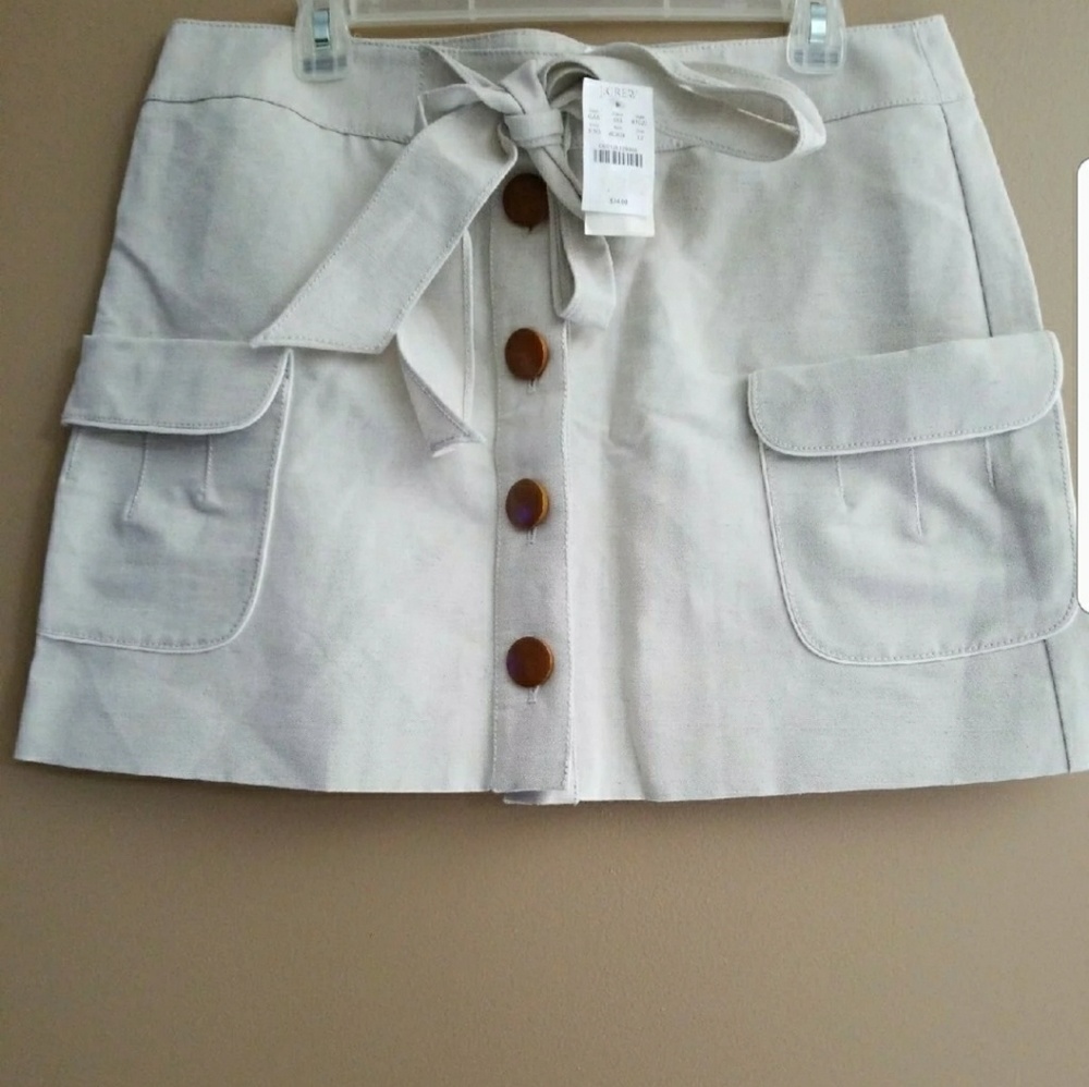 NWT! J.Crew Linen Button Skirt - Picture 3 of 4